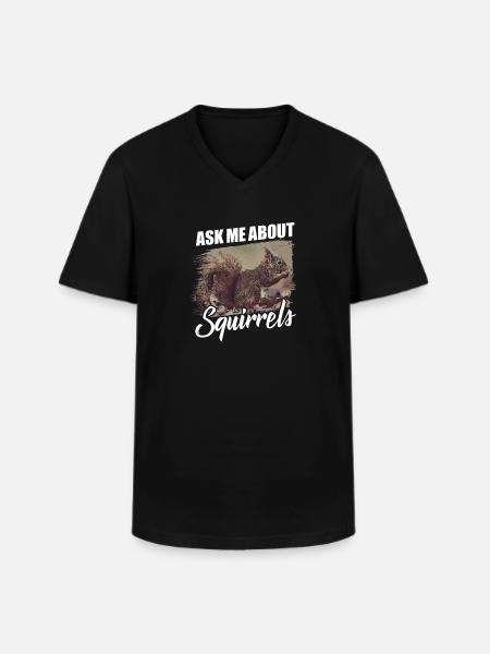 Écureuil - T-shirt col V Homme - noir