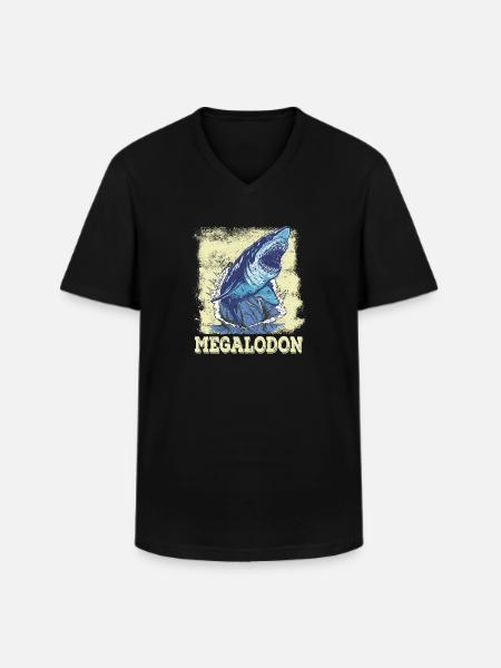 Megalodon - Men's V-Neck T-Shirt - black