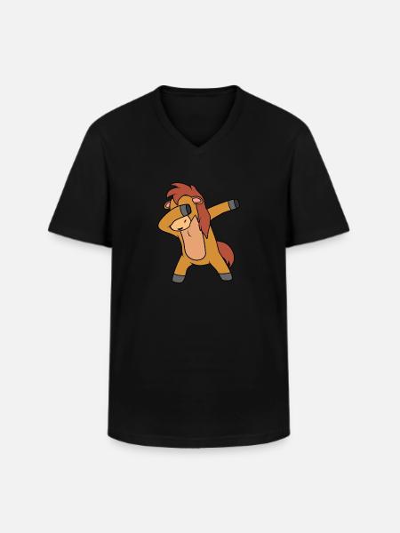 Horse - Men's V-Neck T-Shirt - black