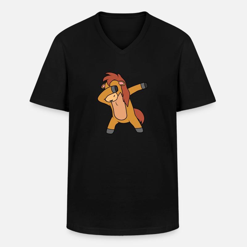 Pferd - Männer-T-Shirt mit V-Ausschnitt - Schwarz