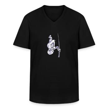 Apnée Plongée apnée Respiration Apnée Plongée profonde - T-shirt col V Homme - noir - Devant - AI Model Male 178 dark (178cm)