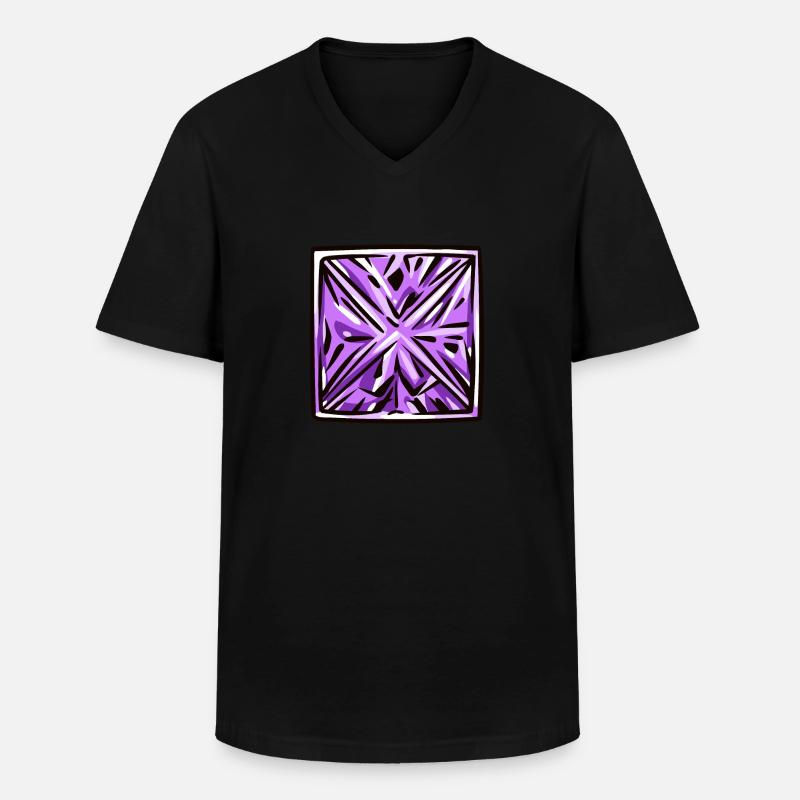 Diamant Edelstein - Männer-T-Shirt mit V-Ausschnitt - Schwarz