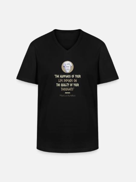 Stoicism Philosophy Marcus Aurelius Quote - Men's V-Neck T-Shirt - black