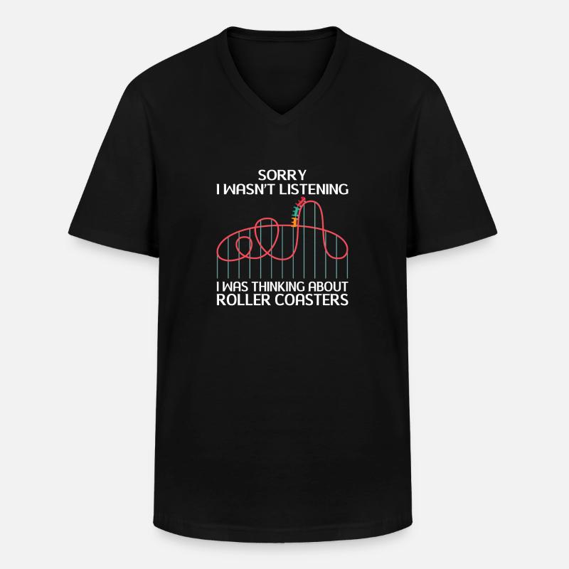 Rollercoaster Parc d’attractions Rollercoaster Ride - T-shirt col V Homme - noir