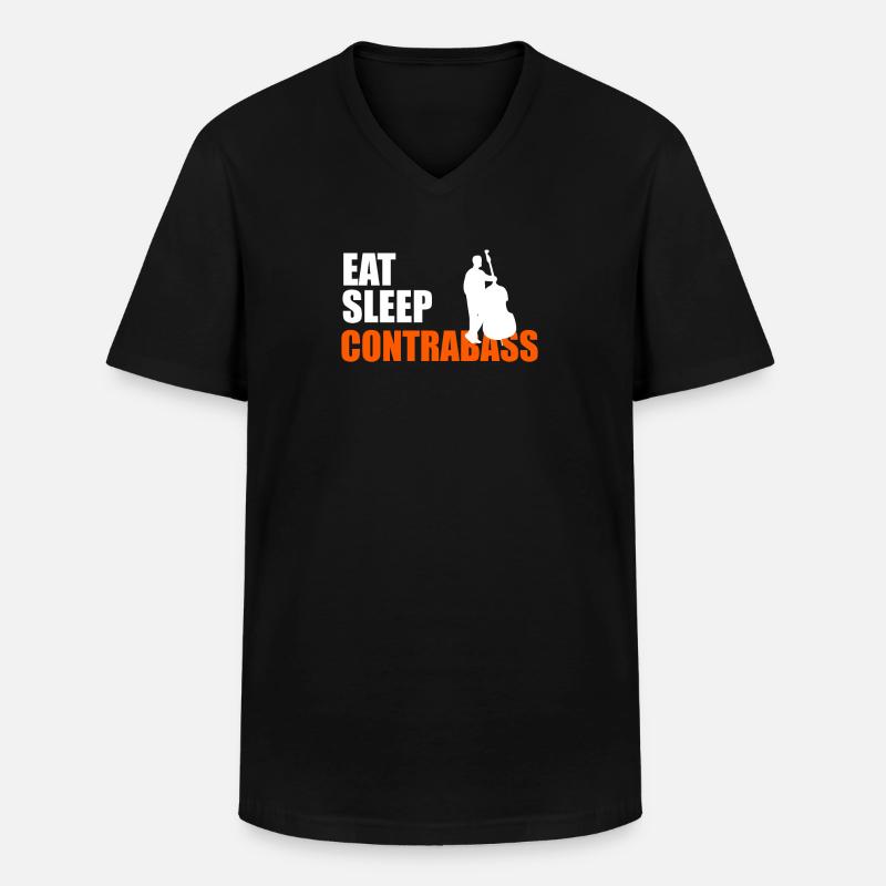 EAT. SLEEP. CONTRABASS. REPEAT. - Männer-T-Shirt mit V-Ausschnitt - Schwarz