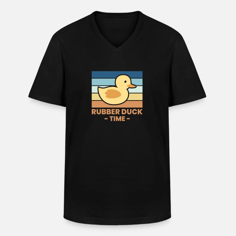 Rubber Duck Time Gummiente Geschenk - Männer-T-Shirt mit V-Ausschnitt - Schwarz