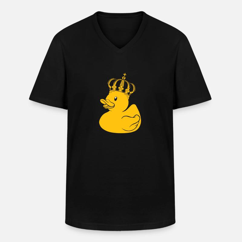 Gummiente Geschenk Queen King Krone - Männer-T-Shirt mit V-Ausschnitt - Schwarz
