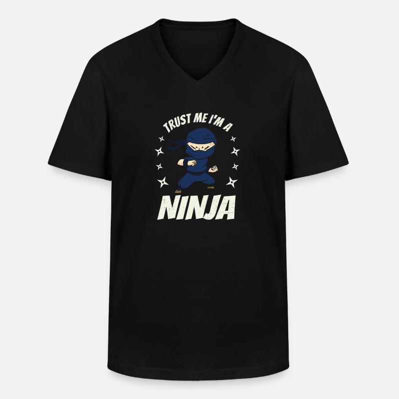 Ich bin ein Ninja - Männer-T-Shirt mit V-Ausschnitt - Schwarz