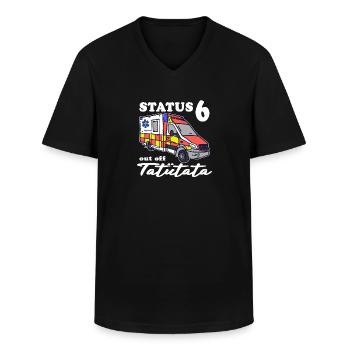 Status 6 Außer Dienst Tatütata Rettungswagen - Männer-T-Shirt mit V-Ausschnitt - Schwarz - Vorne - AI Model Male 178 dark (178cm)