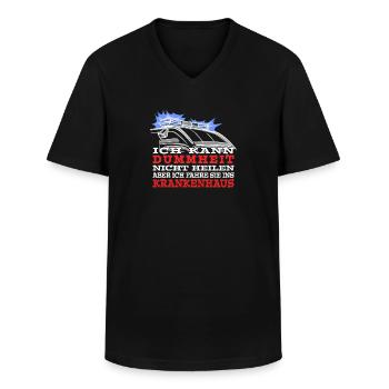 Rettungsdienst Dummheit Krankenhaus Sanitäter - Männer-T-Shirt mit V-Ausschnitt - Schwarz - Vorne - AI Model Male 178 dark (178cm)