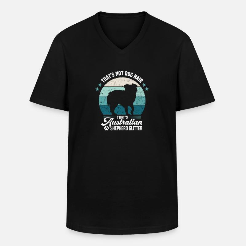 Australian Shepherd Glitzer Aussie Hunde - Männer-T-Shirt mit V-Ausschnitt - Schwarz