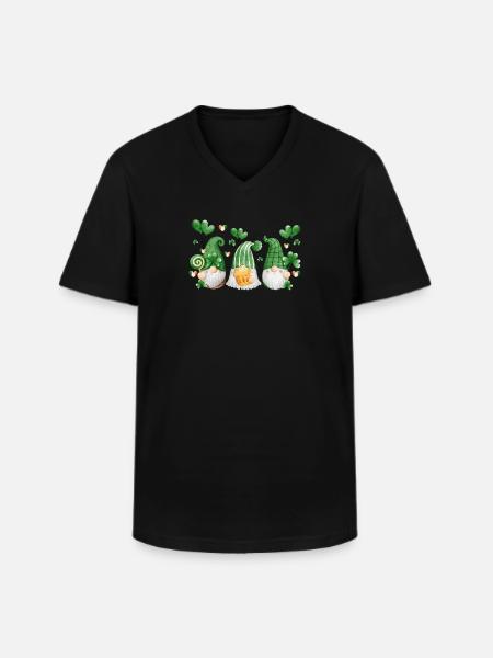 Gnome Irish Lucky Beer Drinking - Men's V-Neck T-Shirt - black