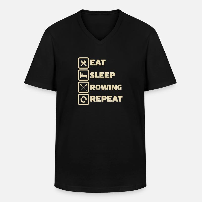 Ruderboot Rudern - Männer-T-Shirt mit V-Ausschnitt - Schwarz