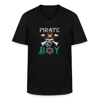 Pirate Skull Pirate Ship Idea de regalo - Camiseta con cuello de pico hombre - negro - delante - AI Model Male 178 dark (178cm)