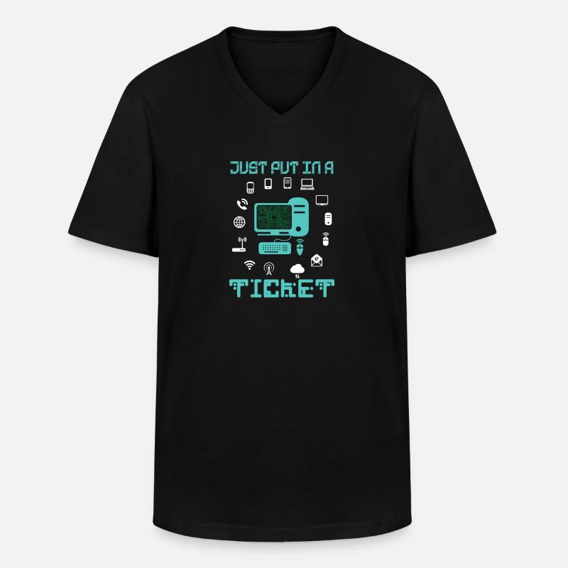 Technischer Support Technologie Programmierer - Männer-T-Shirt mit V-Ausschnitt - Schwarz