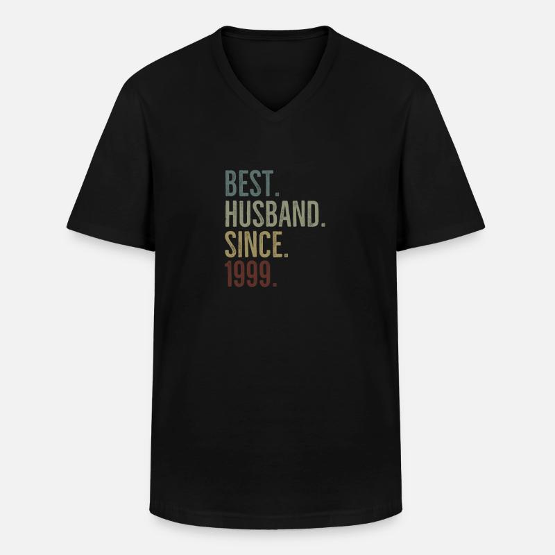 Bester Ehemann seit 1999 - Männer-T-Shirt mit V-Ausschnitt - Schwarz