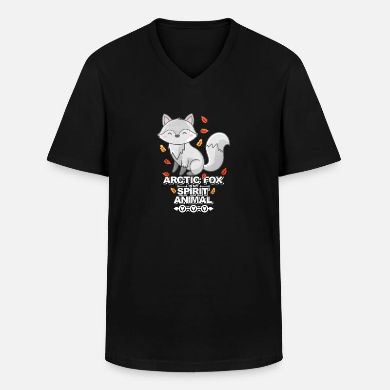 Polarfuchs - Männer-T-Shirt mit V-Ausschnitt - Schwarz