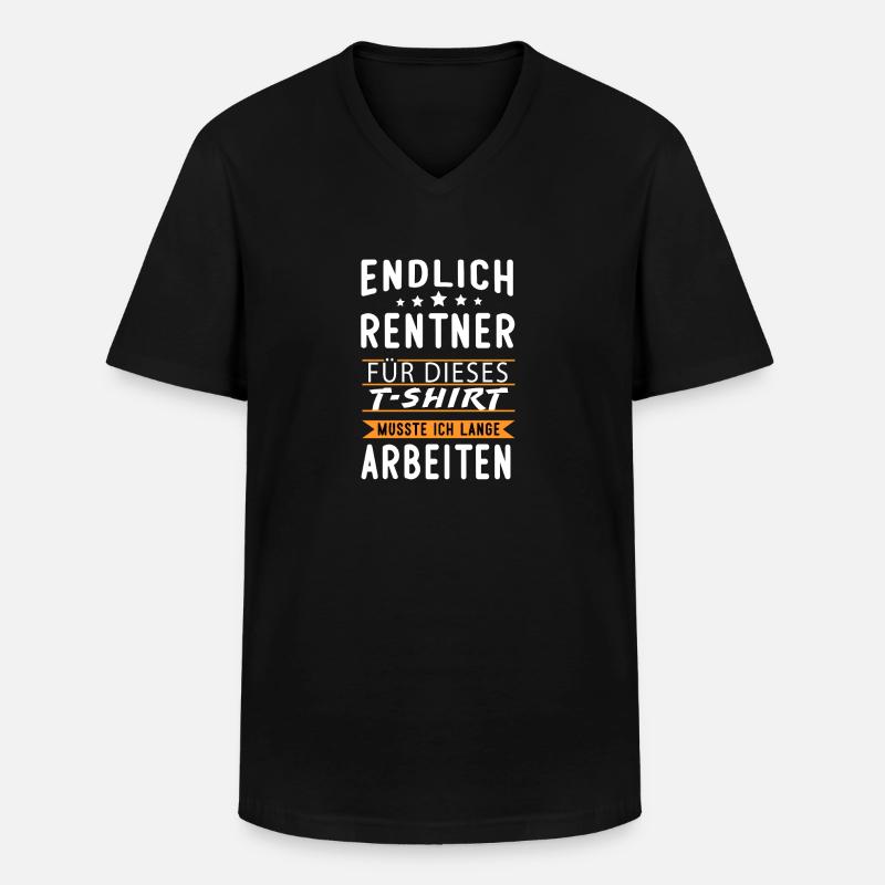 ENDLICH RENTNER - Männer-T-Shirt mit V-Ausschnitt - Schwarz