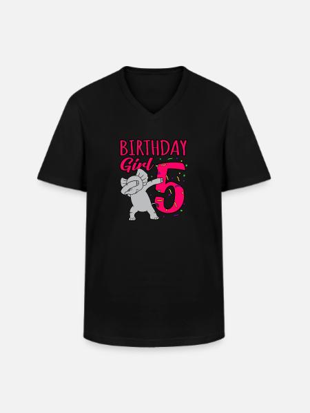 5th birthday - Men's V-Neck T-Shirt - black