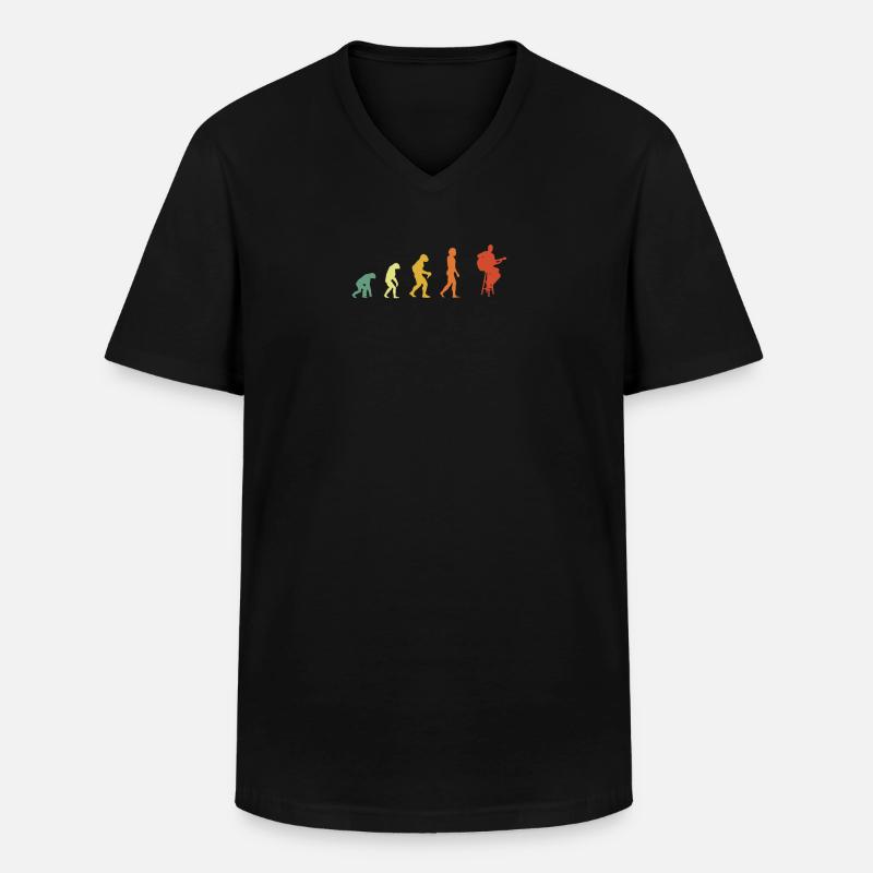 Retro Guitar Evolution - Men's V-Neck T-Shirt - black