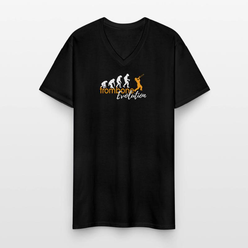 ÉVOLUTION DU TROMBONE T-shirt col V Homme