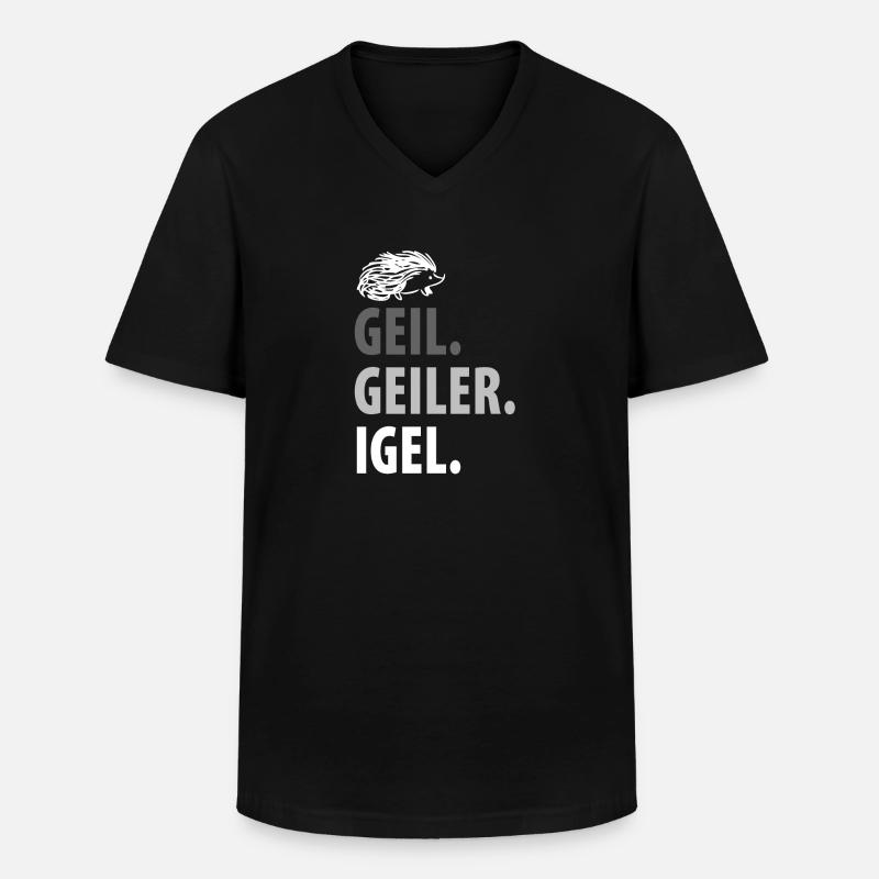 Igel - Männer-T-Shirt mit V-Ausschnitt - Schwarz