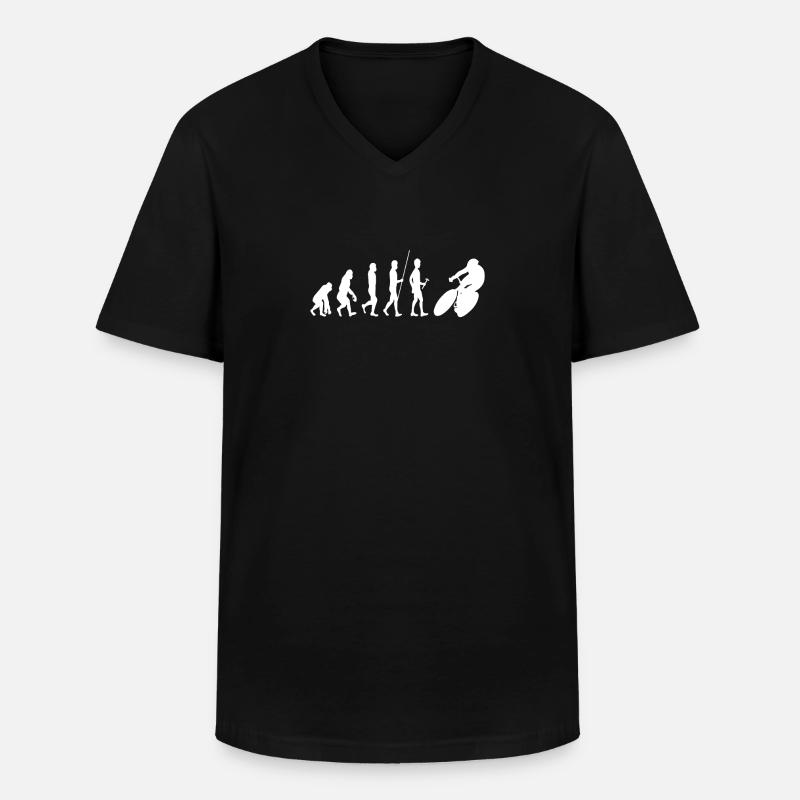 Évolution du vélo de route - T-shirt col V Homme - noir