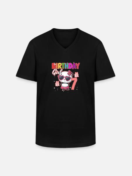 Anniversaire 7 - T-shirt col V Homme - noir