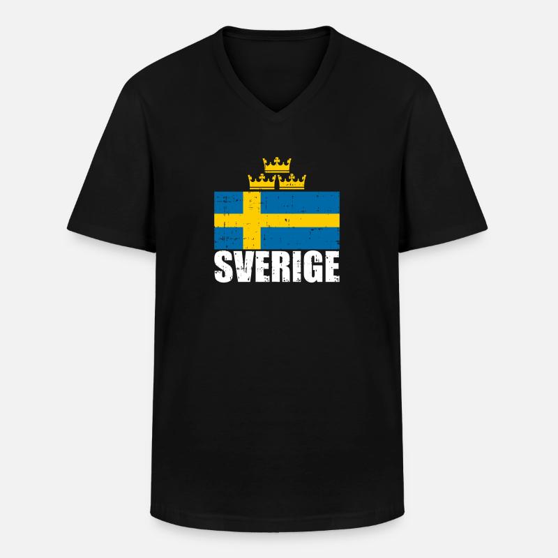 Schweden - Männer-T-Shirt mit V-Ausschnitt - Schwarz