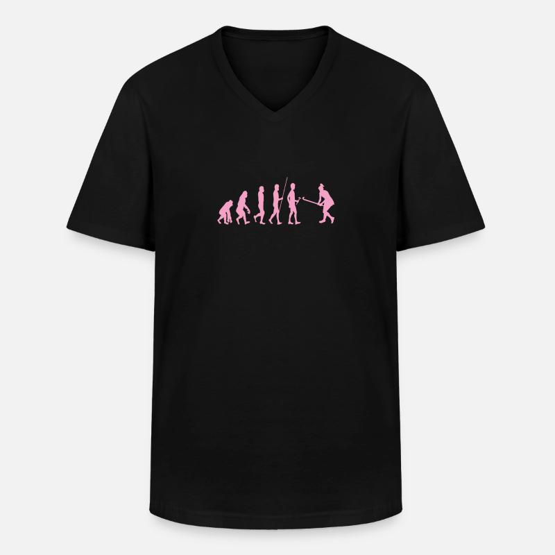 Feldhockey Evolution - Männer-T-Shirt mit V-Ausschnitt - Schwarz