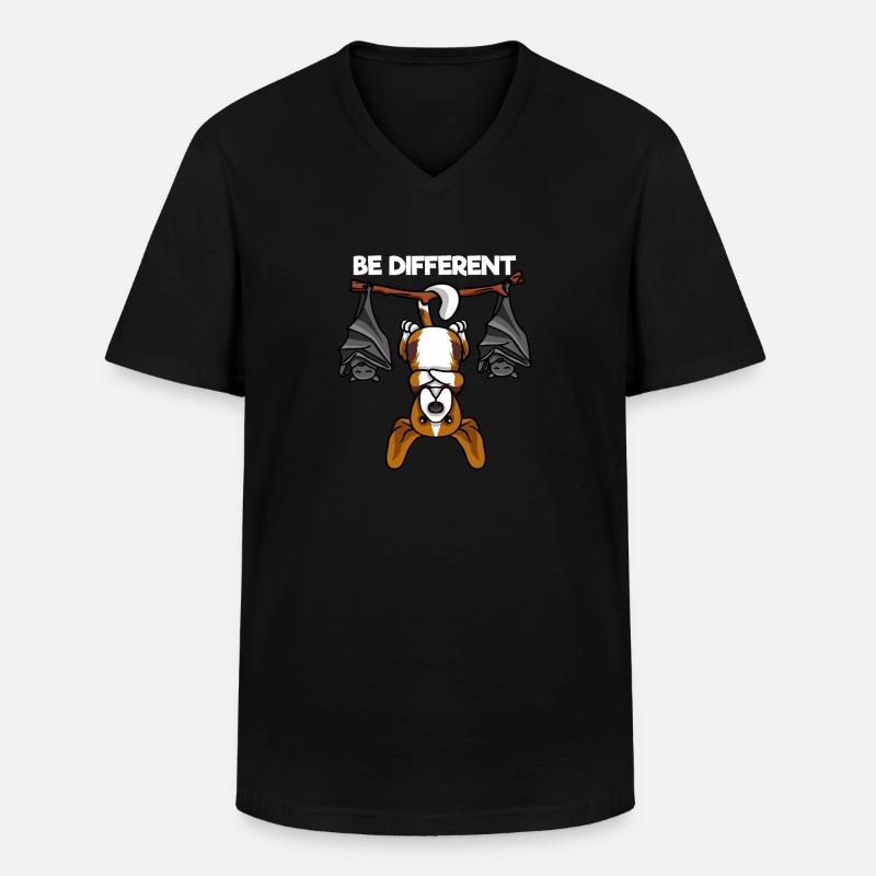 Be Different Beagle mit Fledermäusen - Männer-T-Shirt mit V-Ausschnitt - Schwarz