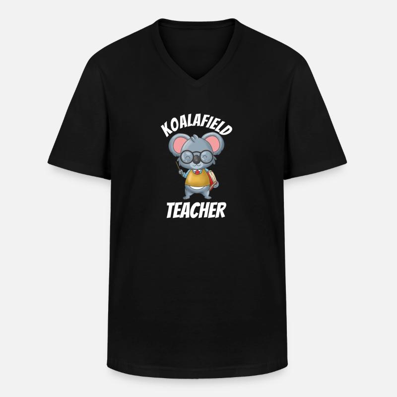 Koala - Männer-T-Shirt mit V-Ausschnitt - Schwarz