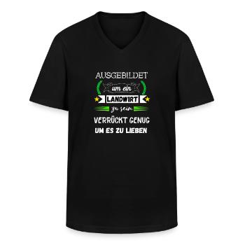 Landwirt Landwirtschaft Agrar Ackerbau Bauer Acker - Männer-T-Shirt mit V-Ausschnitt - Schwarz - Vorne - AI Model Male 178 dark (178cm)