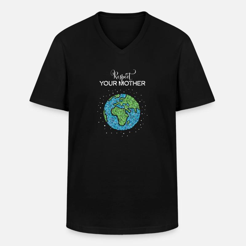 Mutter Erde Umwelt KlimaUmweltschutz - Männer-T-Shirt mit V-Ausschnitt - Schwarz