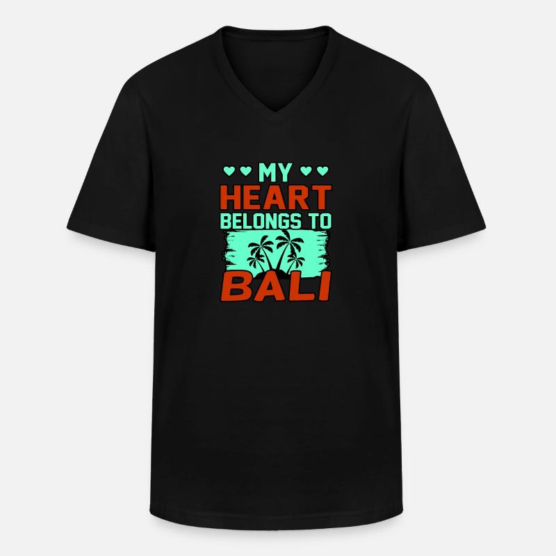 Bali - Männer-T-Shirt mit V-Ausschnitt - Schwarz