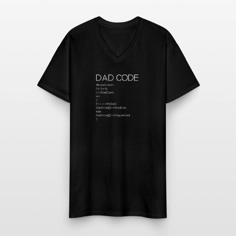 Dad Code - Programmierer Shirt Geschenk Männer-T-Shirt mit V-Ausschnitt