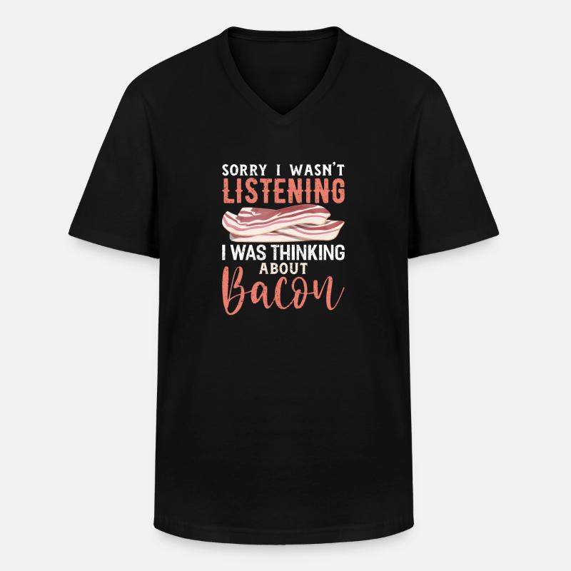 Bacon - Männer-T-Shirt mit V-Ausschnitt - Schwarz