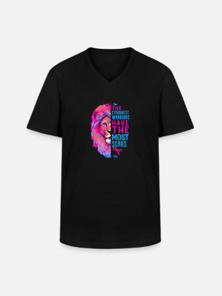 Krebs - Männer-T-Shirt mit V-Ausschnitt - Schwarz