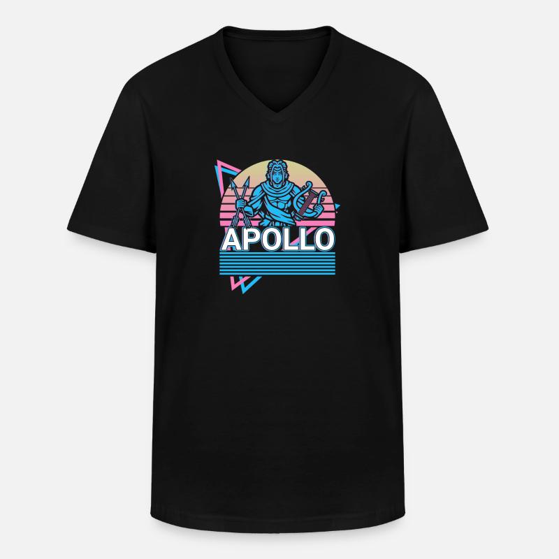 Apollo Dono di Dio Greco - Maglietta da uomo classica con scollo a V - nero