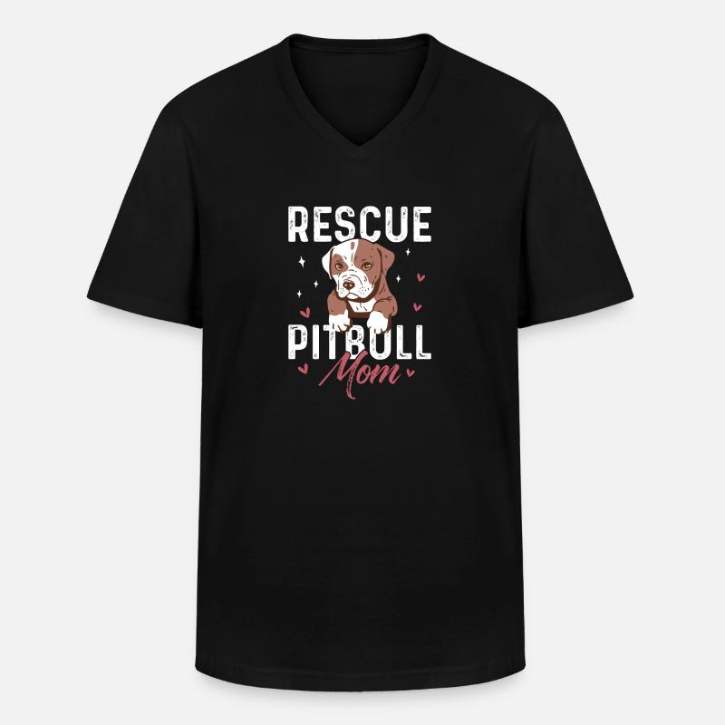 Pitbull - Männer-T-Shirt mit V-Ausschnitt - Schwarz