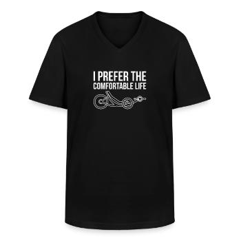 Liegerad Geschenk Shirt - Männer-T-Shirt mit V-Ausschnitt - Schwarz - Vorne - AI Model Male 178 dark (178cm)