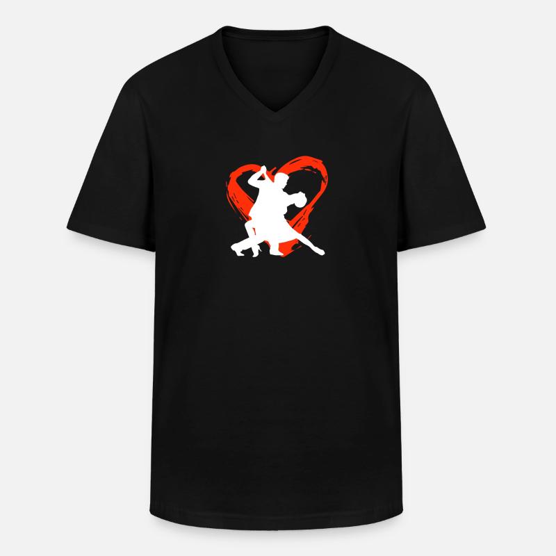 A Heart For Salsa - Männer-T-Shirt mit V-Ausschnitt - Schwarz