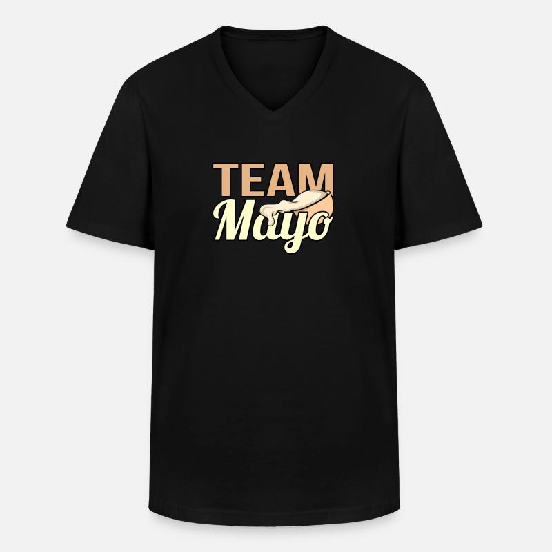 Team mayo geschenk - Männer-T-Shirt mit V-Ausschnitt - Schwarz
