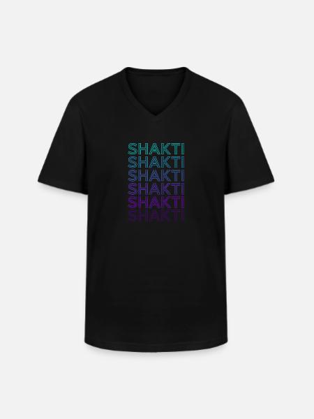 Shakti Hinduisk gudinna Mytologi Hinduism Retro - T-shirt med V-ringning herr - svart