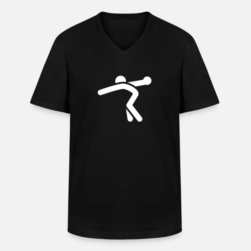 Discus Werfer Shirt Geschenk - Männer-T-Shirt mit V-Ausschnitt - Schwarz