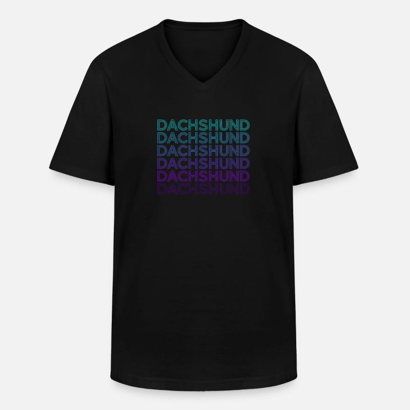 Dackel Retro - Männer-T-Shirt mit V-Ausschnitt - Schwarz