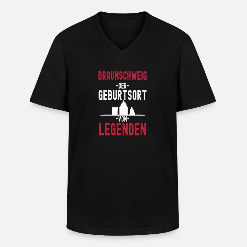Braunschweig - Männer-T-Shirt mit V-Ausschnitt - Schwarz