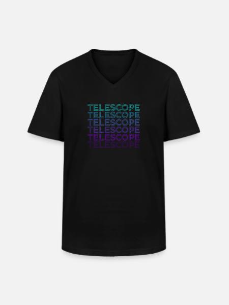 Teleskop Astronomie Sonnensystem Retro - Männer-T-Shirt mit V-Ausschnitt - Schwarz