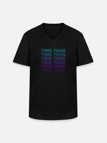 Ying Yang Yin Yang Retro - Men's V-Neck T-Shirt - black