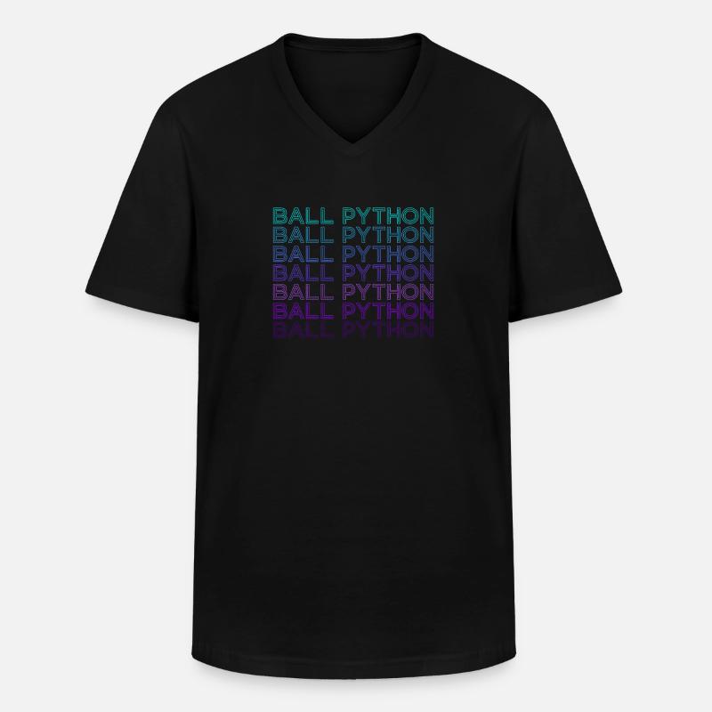 Kugelpython Schlange Retro - Männer-T-Shirt mit V-Ausschnitt - Schwarz
